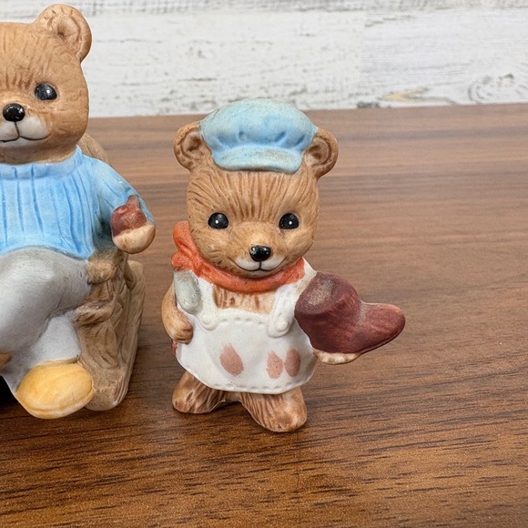 Homco Rocking Chair Bears Papa bear and Grandma Bear and Two Homco Cobble Bears - Picture 5 of 15